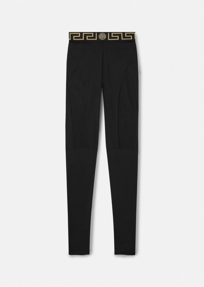 Women VERSACE Activewear & Yoga | Greca Leggings Black