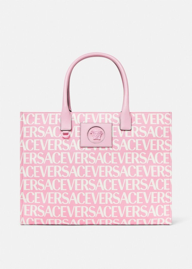 Women VERSACE Tote Bags | Versace Allover Large Tote Bag Pink